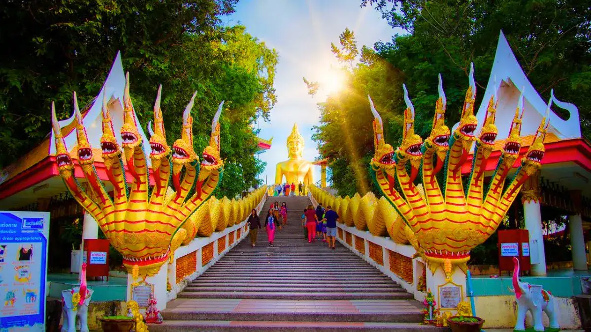 Offer prayers at Wat Phra Khao Yai