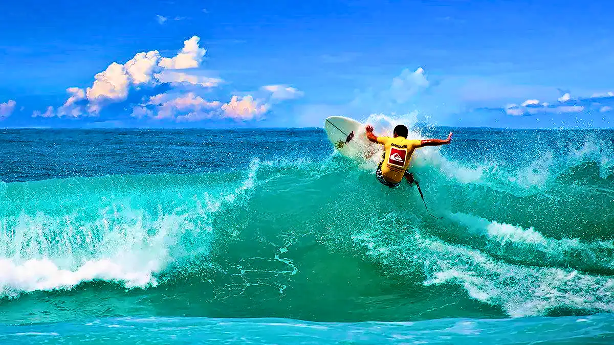 Surfing at West Coast of Phuket